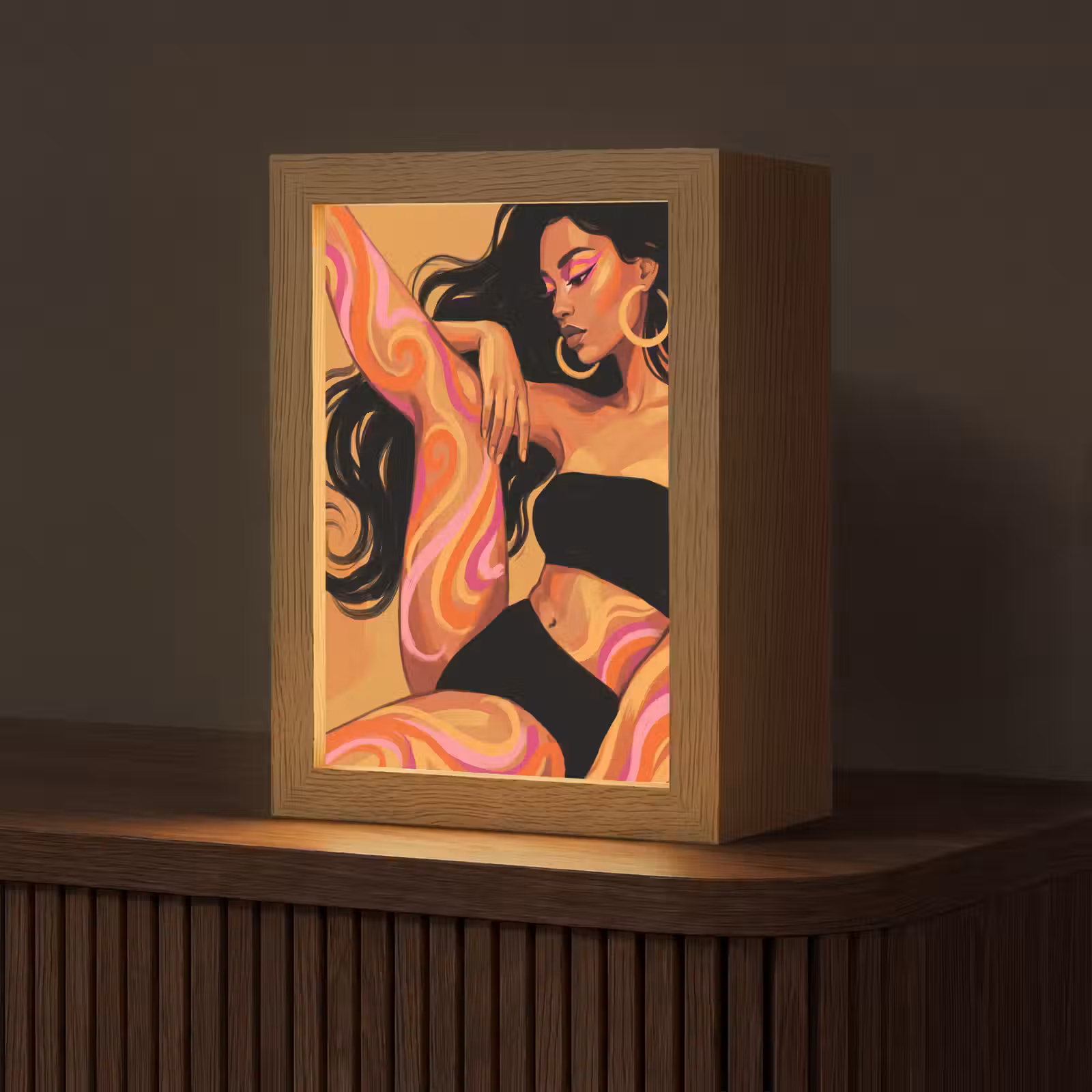 Gepersonaliseerde Lightbox - Vrouw - Portret - Abstract - Modern - Kleurrijk — 1