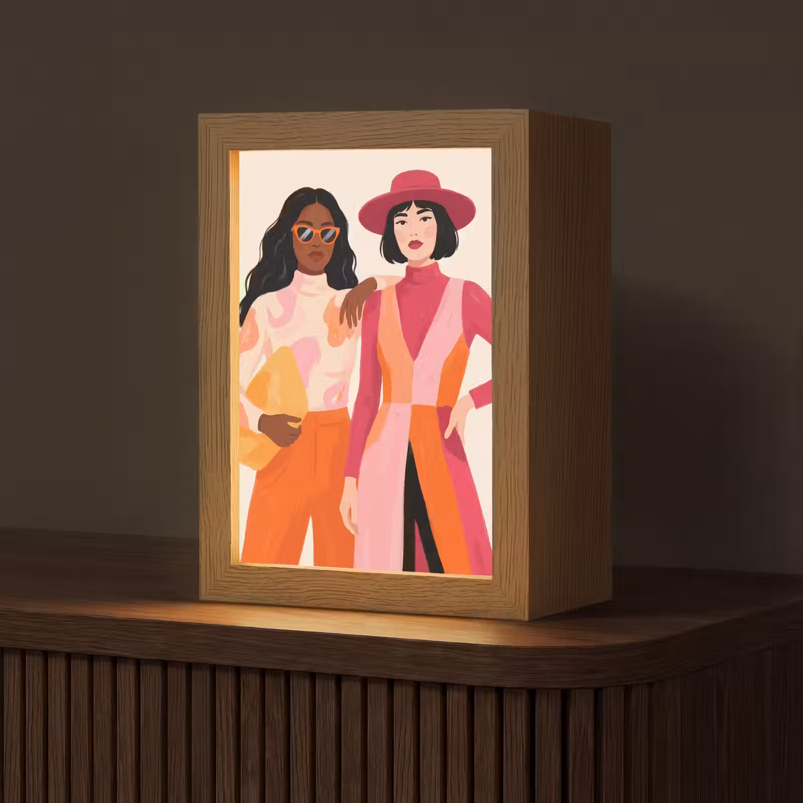 Gepersonaliseerde Lightbox - Vrouw - Twee - Mode - Abstract - Kleurrijk — 1