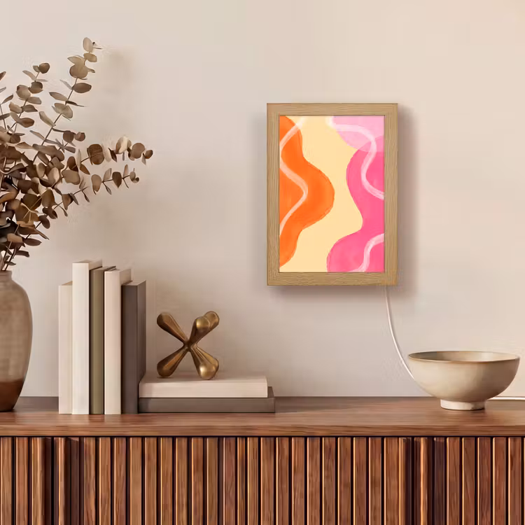 Gepersonaliseerde Lightbox - Abstract - Aquarel - Organisch - Oranje - Roze — 4