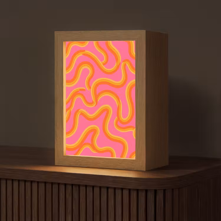 Gepersonaliseerde Lightbox - Abstract - Golvende lijnen - Modern - Kleurrijk — 1