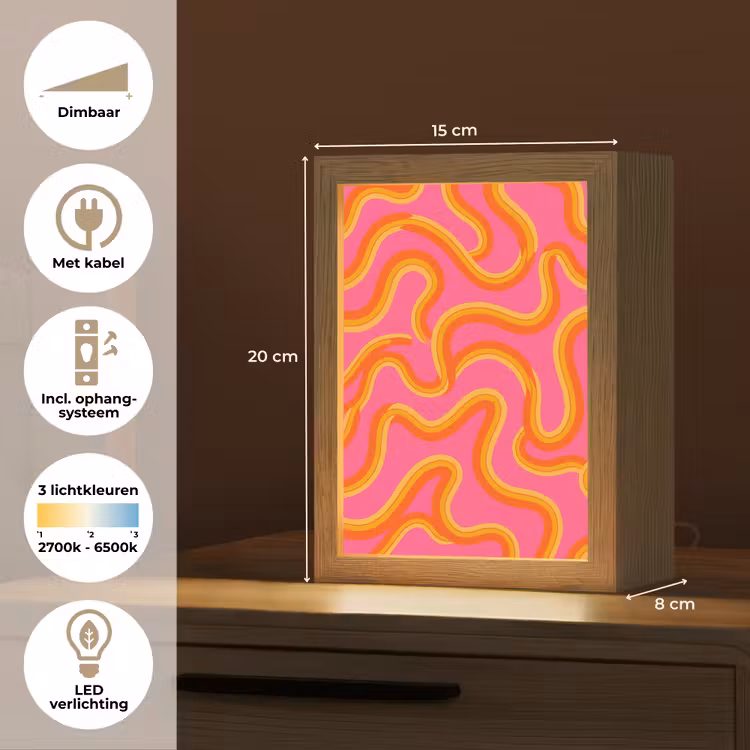 Gepersonaliseerde Lightbox - Abstract - Golvende lijnen - Modern - Kleurrijk — 7