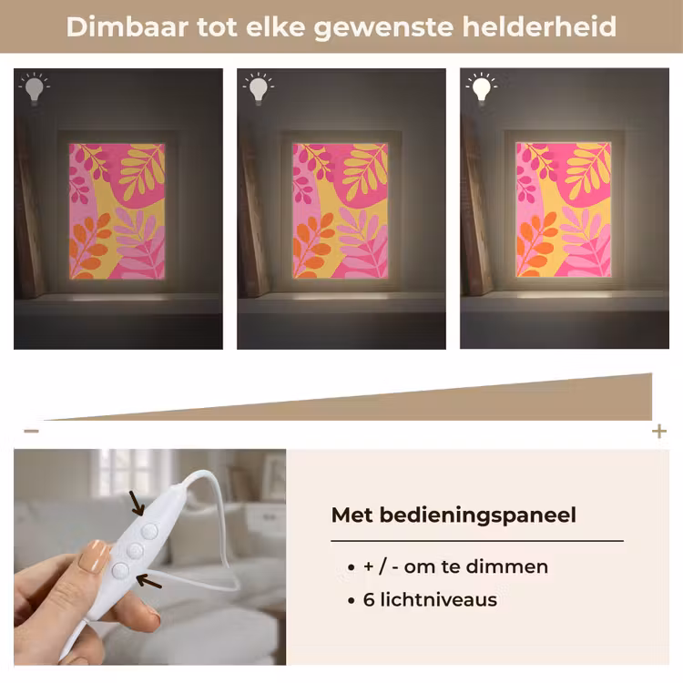 Gepersonaliseerde Lightbox - Natuur - Bladeren - Abstract - Roze - Geel — 8