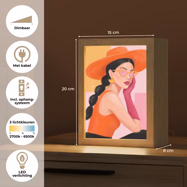 Gepersonaliseerde Lightbox - Vrouw - Hoed - Mode - Modern - Oranje — 7