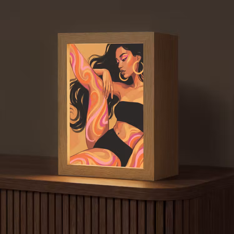 Gepersonaliseerde Lightbox - Vrouw - Portret - Abstract - Modern - Kleurrijk — 1