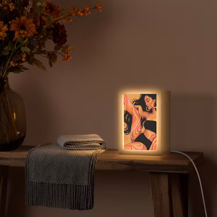 Gepersonaliseerde Lightbox - Vrouw - Portret - Abstract - Modern - Kleurrijk — 3