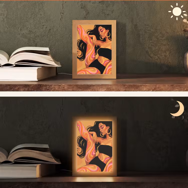 Gepersonaliseerde Lightbox - Vrouw - Portret - Abstract - Modern - Kleurrijk — 5