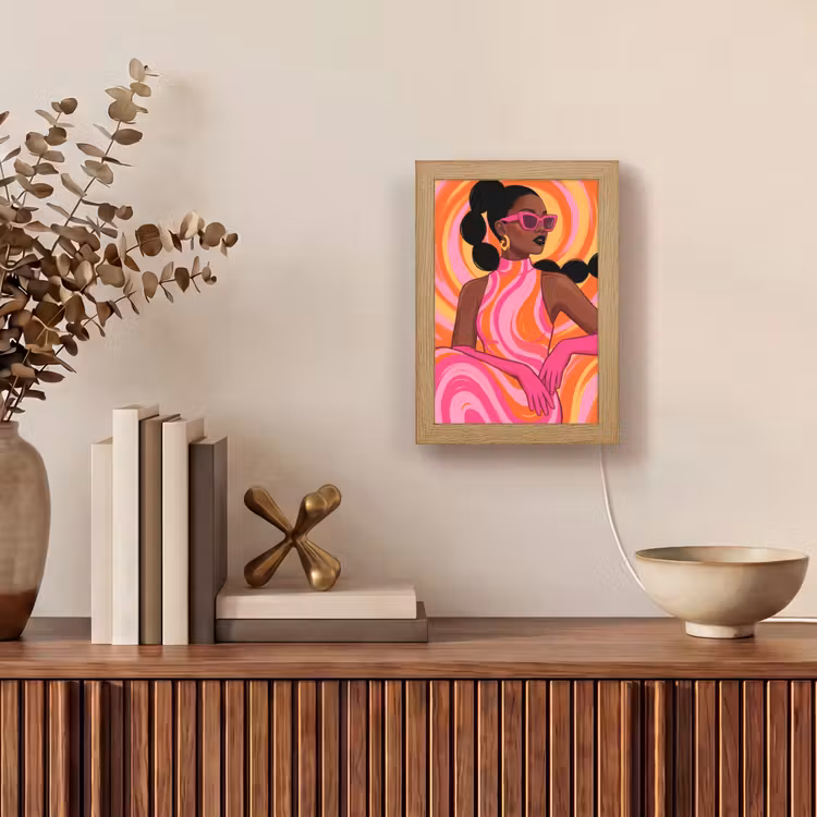 Gepersonaliseerde Lightbox - Vrouw - Portret - Kunst - Abstract - Roze — 4