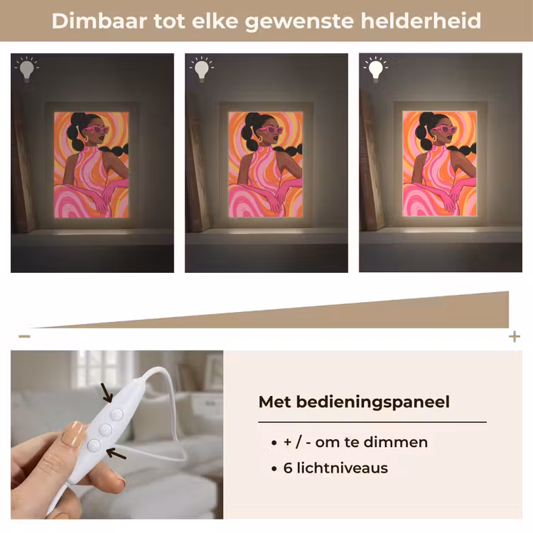 Gepersonaliseerde Lightbox - Vrouw - Portret - Kunst - Abstract - Roze — 8