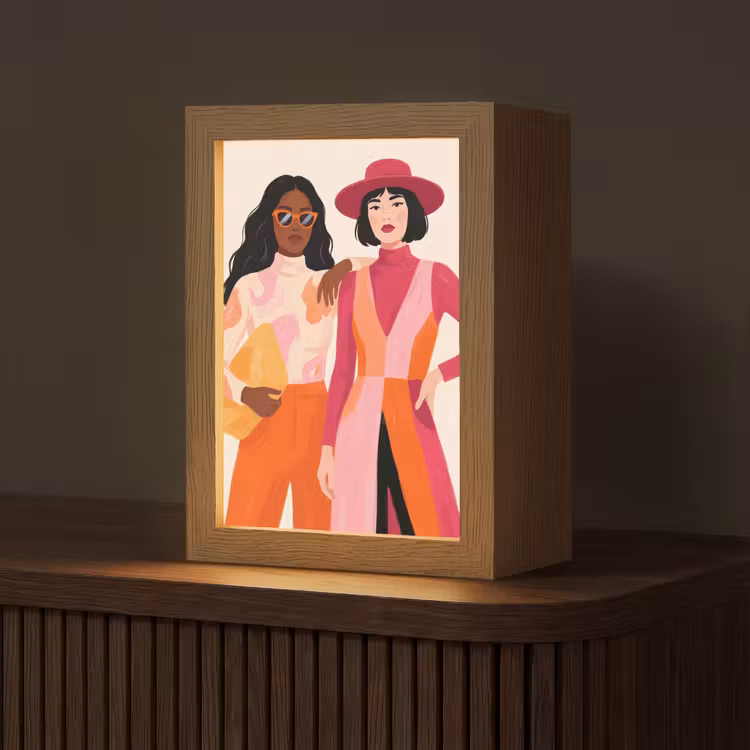 Gepersonaliseerde Lightbox - Vrouw - Twee - Mode - Abstract - Kleurrijk — 1