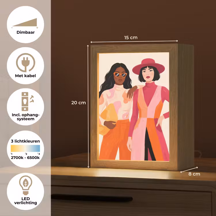 Gepersonaliseerde Lightbox - Vrouw - Twee - Mode - Abstract - Kleurrijk — 7