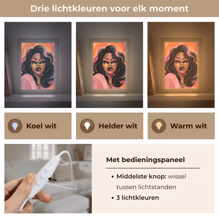 Gepersonaliseerde Lightbox - Vrouw - Zonnebril - Modern - Portret - Oranje — 6
