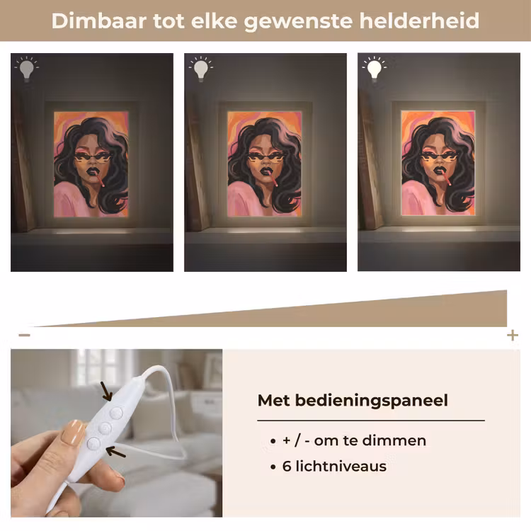 Gepersonaliseerde Lightbox - Vrouw - Zonnebril - Modern - Portret - Oranje — 8