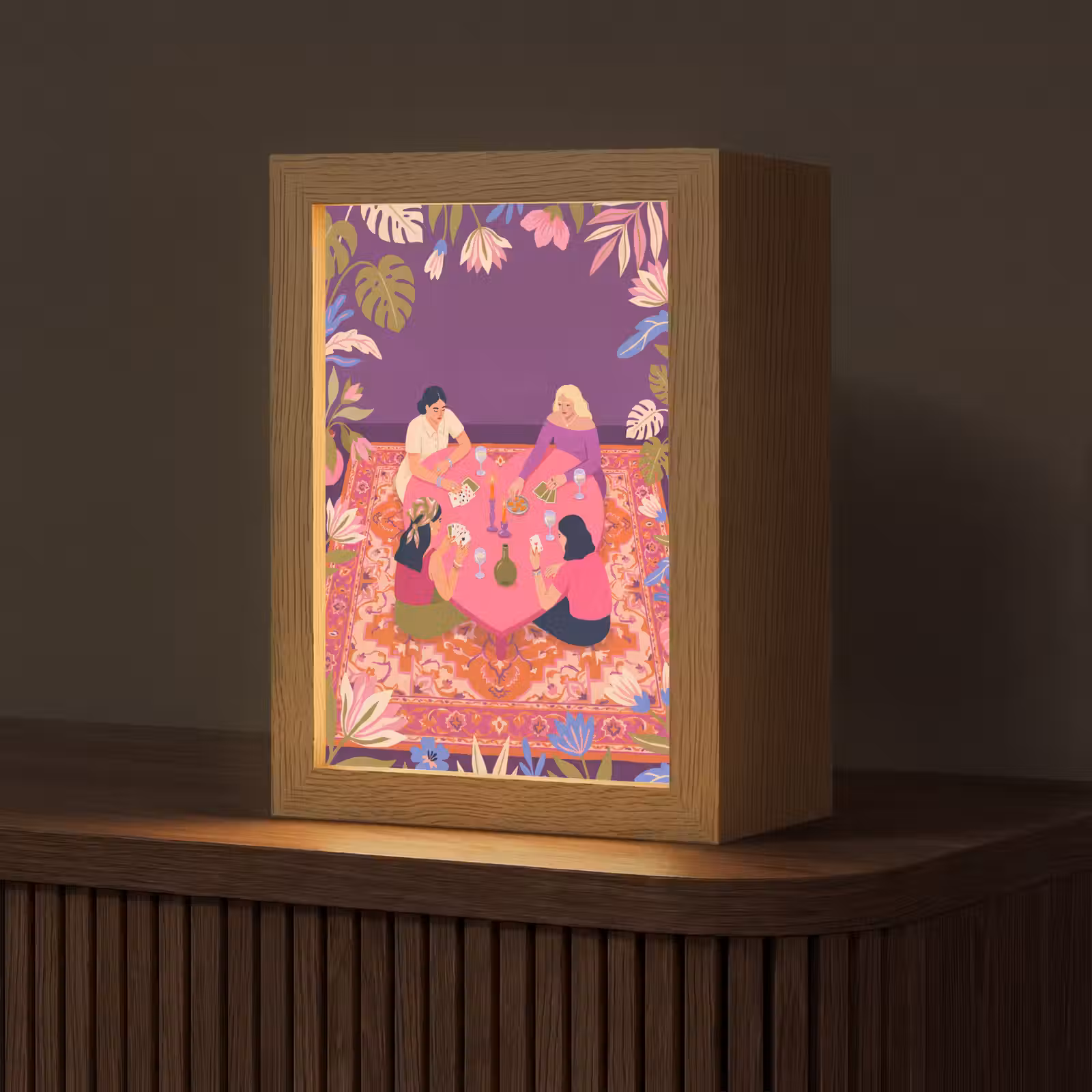 Gepersonaliseerde Lightbox - Mensen - Kaartspel - Interieur - Modern - Kleurrijk — 1