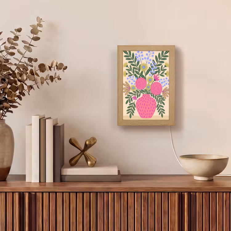 Gepersonaliseerde Lightbox - Bloemen - Boeket - Natuur - Abstract - Roze — 4