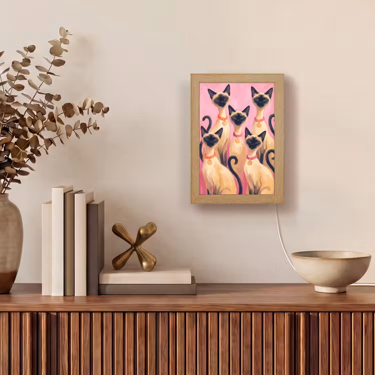 Gepersonaliseerde Lightbox - Kat - Groep - Dieren - Modern - Roze — 4