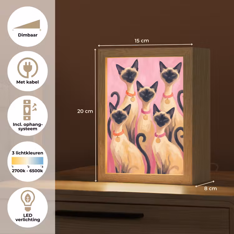 Gepersonaliseerde Lightbox - Kat - Groep - Dieren - Modern - Roze — 7