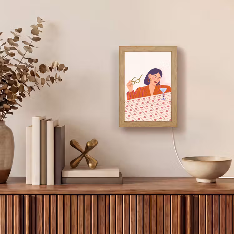 Gepersonaliseerde Lightbox - Vrouw - Bril - Cocktail - Illustratie - Modern — 4