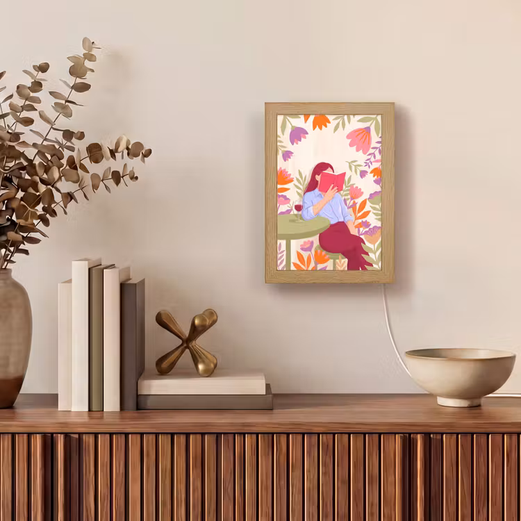 Gepersonaliseerde Lightbox - Vrouw - Lezen - Thuis - Modern - Bloemen — 4