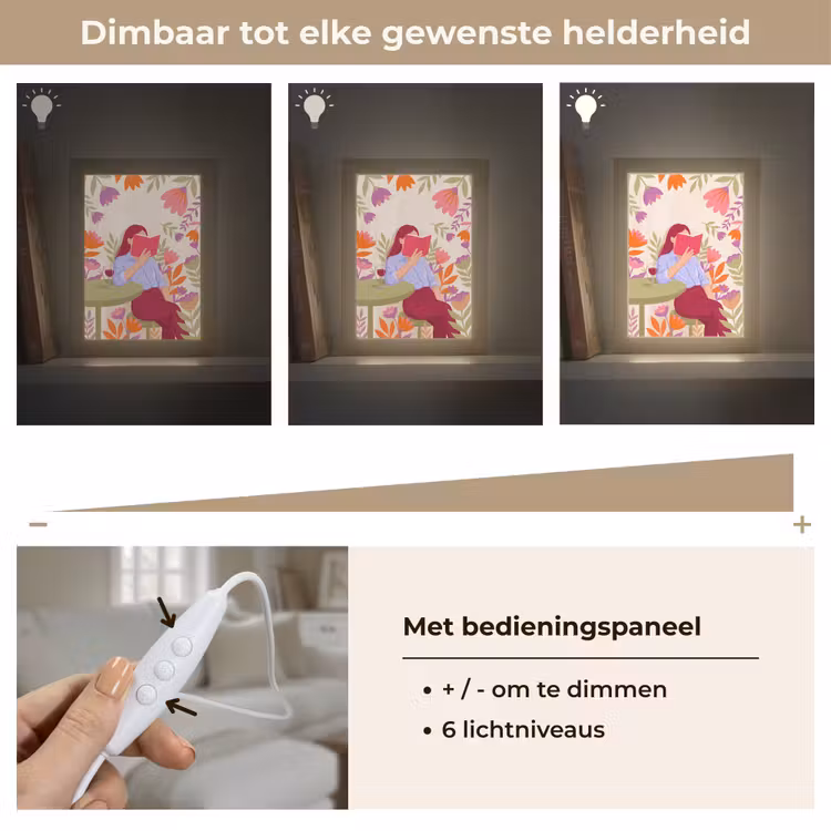 Gepersonaliseerde Lightbox - Vrouw - Lezen - Thuis - Modern - Bloemen — 8