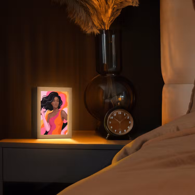 Gepersonaliseerde Lightbox - Vrouw - Portret - Kleurrijk - Modern - Kunst — 2