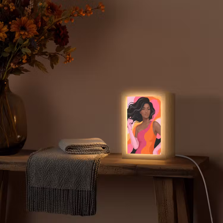 Gepersonaliseerde Lightbox - Vrouw - Portret - Kleurrijk - Modern - Kunst — 3