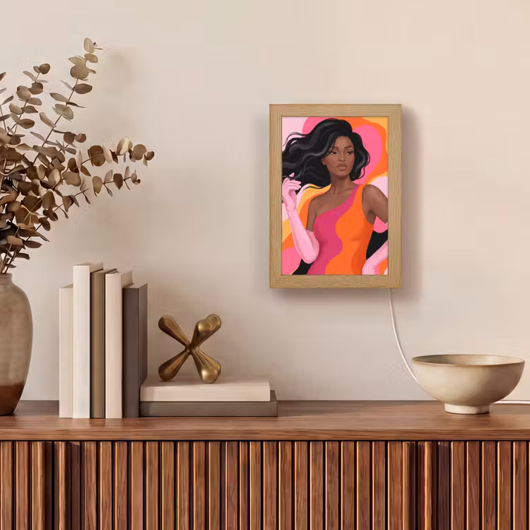Gepersonaliseerde Lightbox - Vrouw - Portret - Kleurrijk - Modern - Kunst — 4