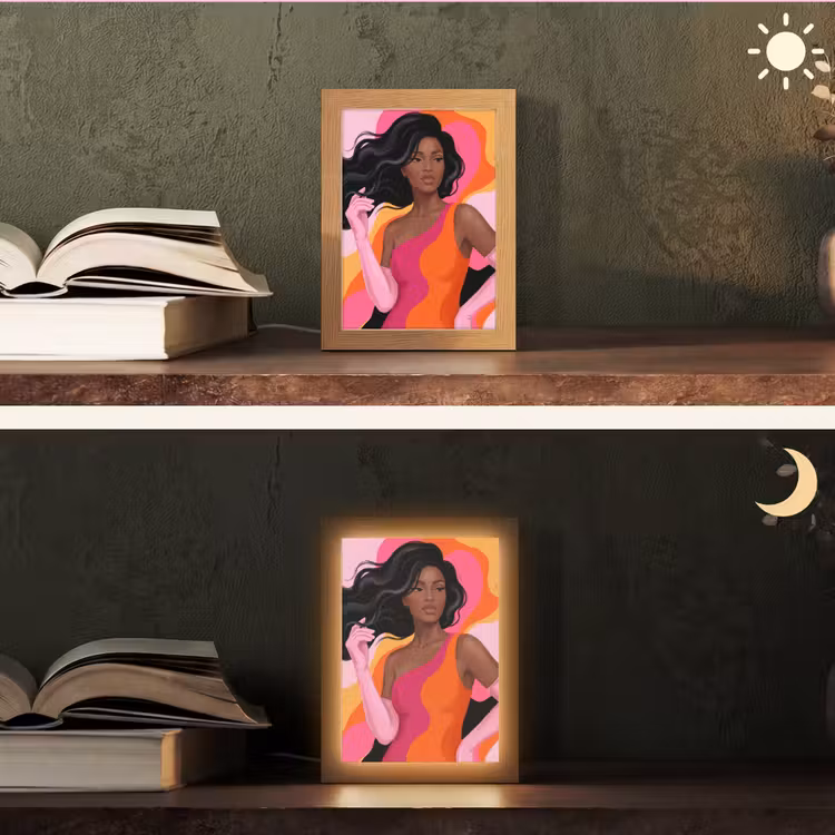 Gepersonaliseerde Lightbox - Vrouw - Portret - Kleurrijk - Modern - Kunst — 5