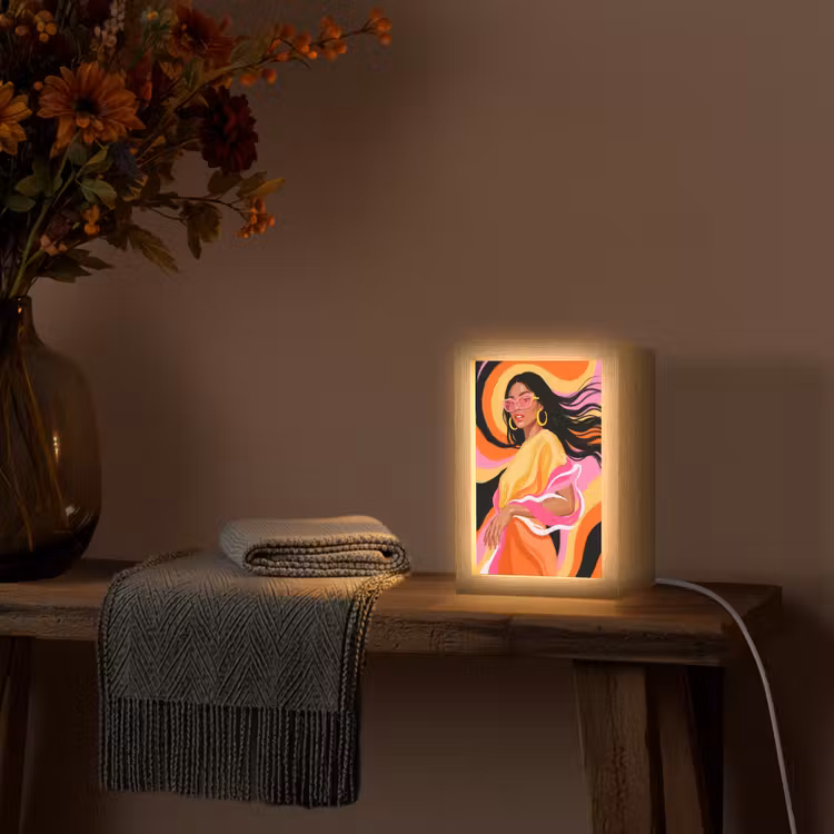 Gepersonaliseerde Lightbox - Vrouw - Zonnebril - Abstract - Kleurrijk — 3