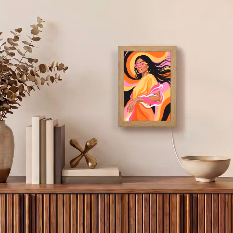Gepersonaliseerde Lightbox - Vrouw - Zonnebril - Abstract - Kleurrijk — 4