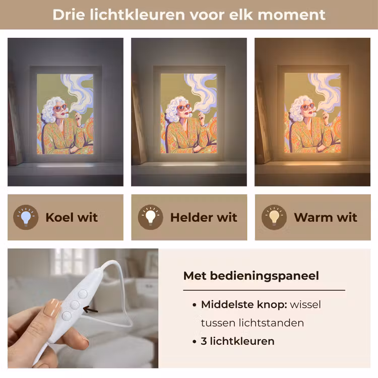 Gepersonaliseerde Lightbox - Vrouw - Zonnebril - Portret - Modern - Kleurrijk — 6
