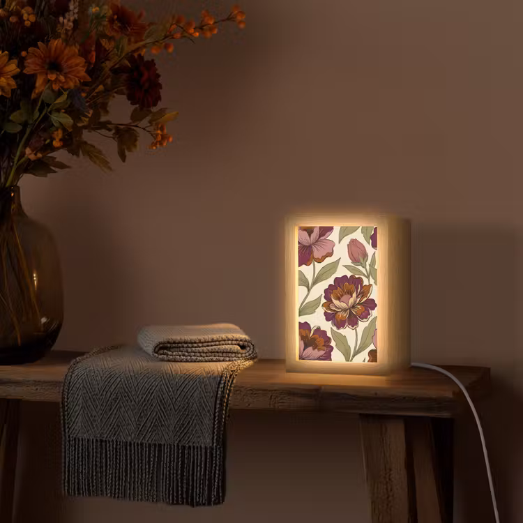 Gepersonaliseerde Lightbox - Bloemen - Patroon - Natuur - Modern - Paars — 3