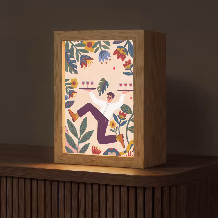 Gepersonaliseerde Lightbox - Mensen - Dienblad - Eten - Modern - Kleurrijk — 1