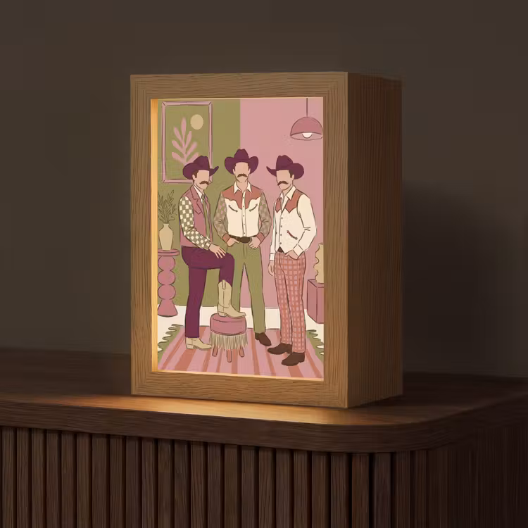 Gepersonaliseerde Lightbox - Mensen - Mannen - Hoeden - Retro - Interieur — 1