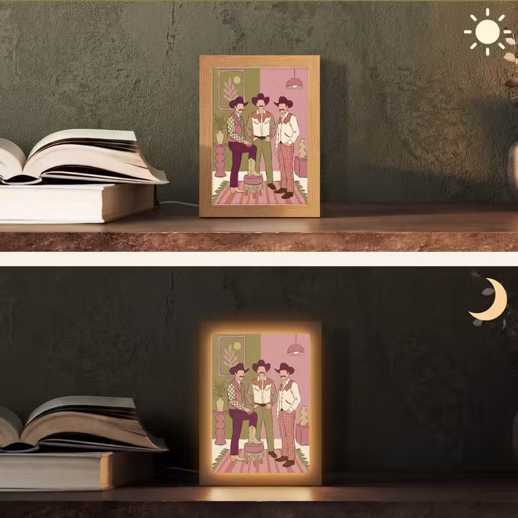 Gepersonaliseerde Lightbox - Mensen - Mannen - Hoeden - Retro - Interieur — 5