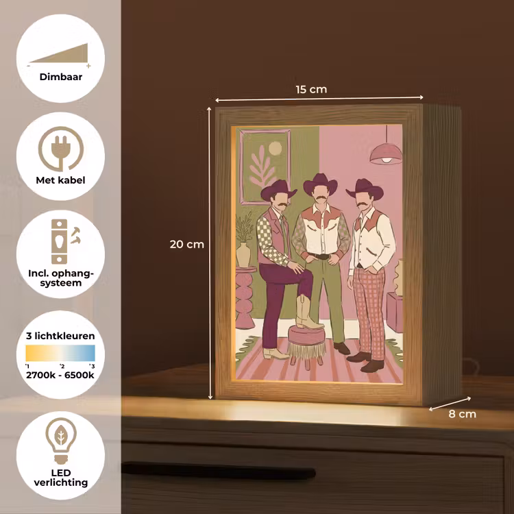 Gepersonaliseerde Lightbox - Mensen - Mannen - Hoeden - Retro - Interieur — 7