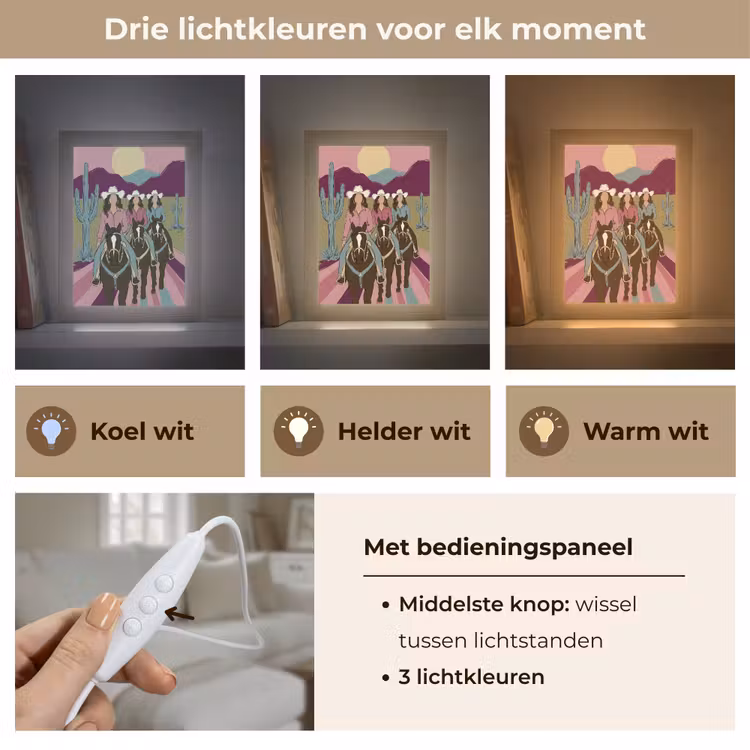 Gepersonaliseerde Lightbox - Mensen - Paard - Woestijn - Abstract - Roze — 6