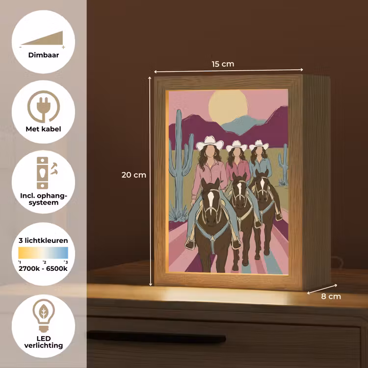 Gepersonaliseerde Lightbox - Mensen - Paard - Woestijn - Abstract - Roze — 7