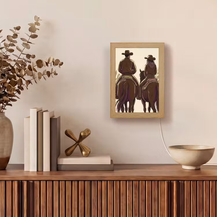 Gepersonaliseerde Lightbox - Mensen - Ruiters - Western - Illustratie - Bruin — 4