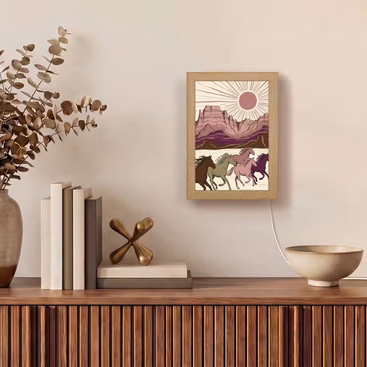 Gepersonaliseerde Lightbox - Paarden - Rennend - Woestijn - Natuur - Abstract — 4