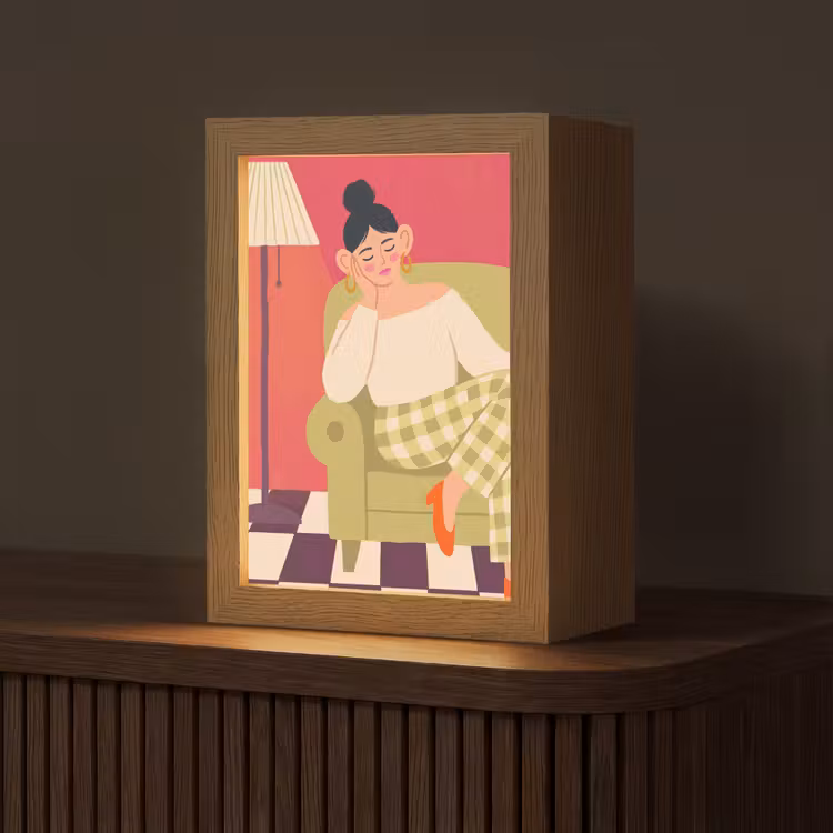 Gepersonaliseerde Lightbox - Vrouw - Rust - Interieur - Modern - Kunst — 1