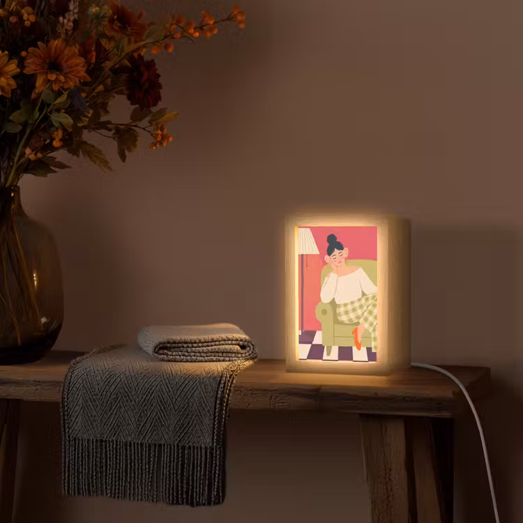 Gepersonaliseerde Lightbox - Vrouw - Rust - Interieur - Modern - Kunst — 3