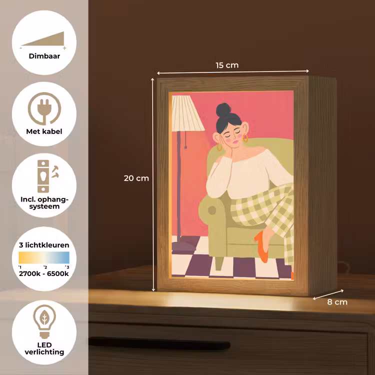 Gepersonaliseerde Lightbox - Vrouw - Rust - Interieur - Modern - Kunst — 7