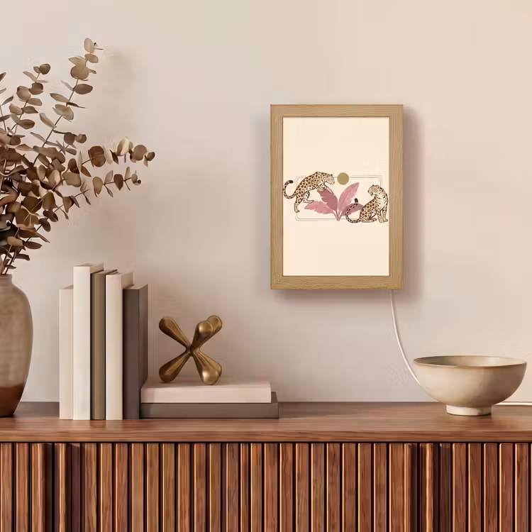 Gepersonaliseerde Lightbox - Dieren - Kat - Jungle - Illustratie - Beige — 4