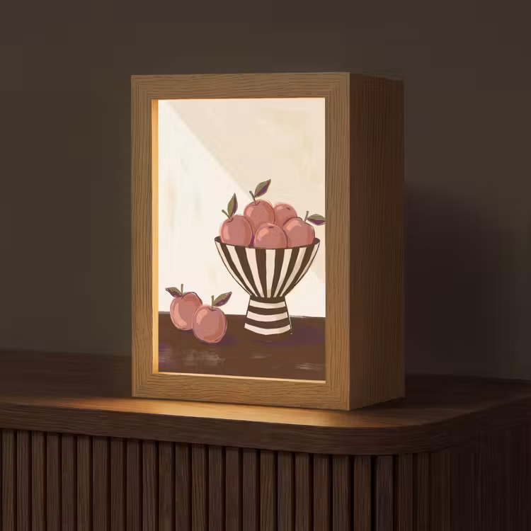 Gepersonaliseerde Lightbox - Eten - Schaal - Stilleven - Modern - Rood — 1
