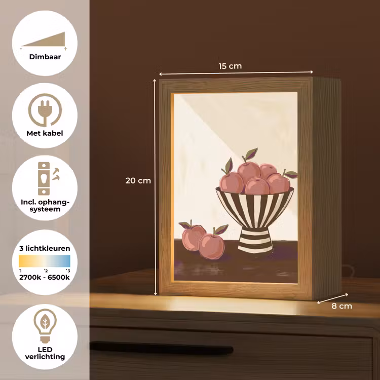 Gepersonaliseerde Lightbox - Eten - Schaal - Stilleven - Modern - Rood — 7