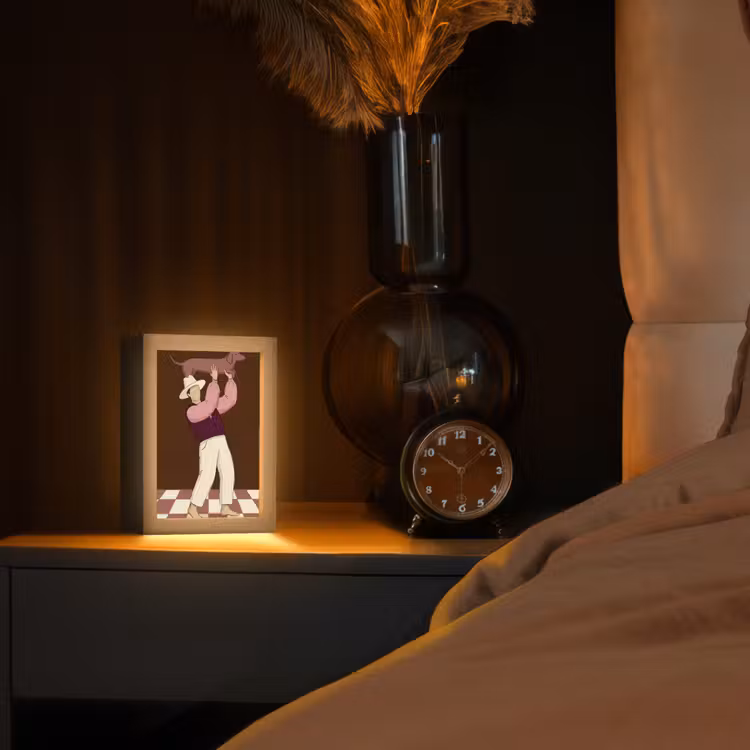 Gepersonaliseerde Lightbox - Mens - Hond - Dieren - Abstract - Roze — 2