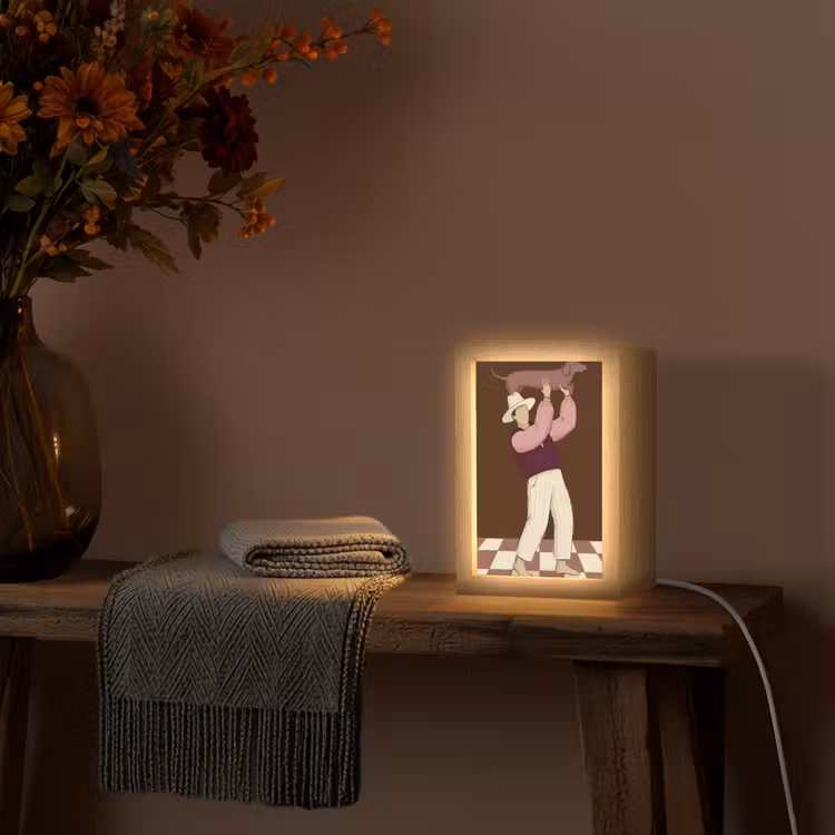 Gepersonaliseerde Lightbox - Mens - Hond - Dieren - Abstract - Roze — 3