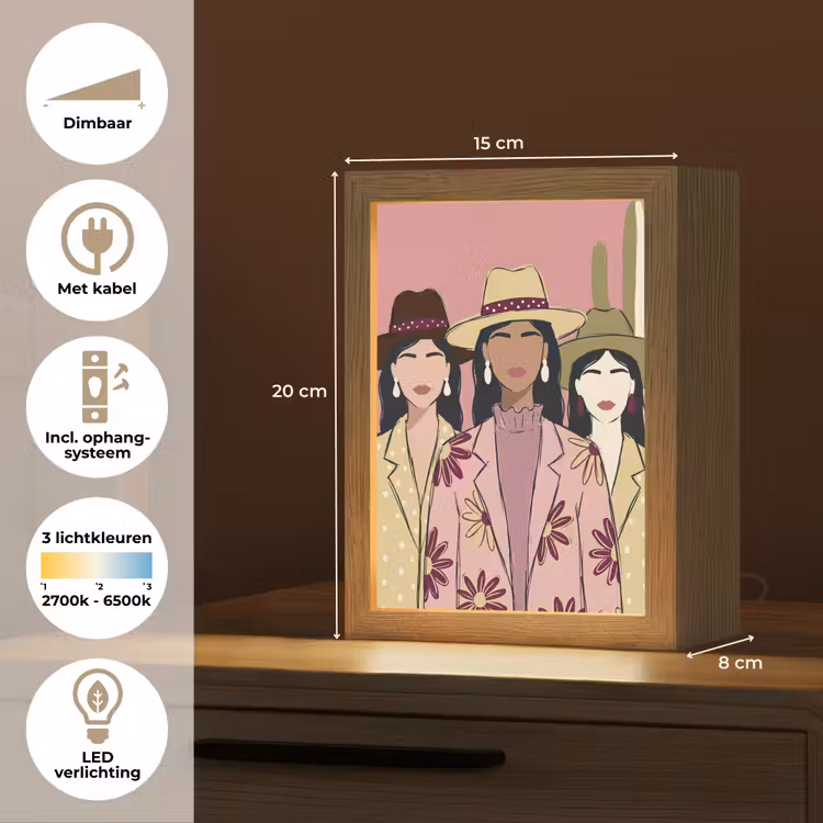 Gepersonaliseerde Lightbox - Mensen - Hoeden - Abstract - Roze - Portret — 7