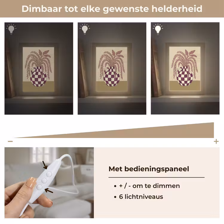 Gepersonaliseerde Lightbox - Vaas - Geruit - Planten - Modern - Paars — 8