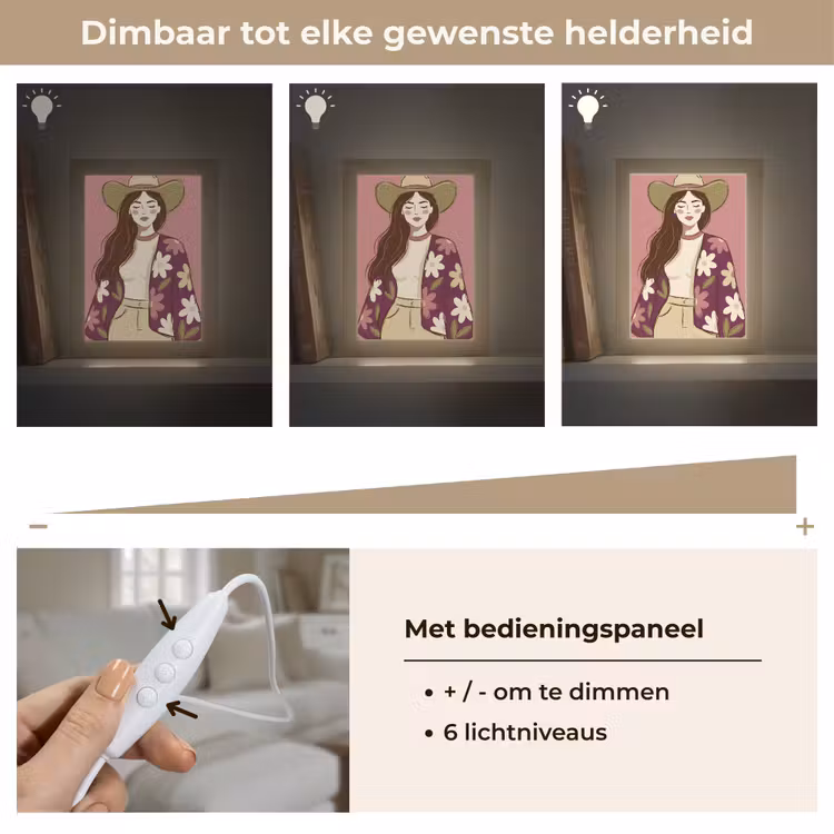 Gepersonaliseerde Lightbox - Vrouw - Hoed - Portret - Illustratie - Roze — 8
